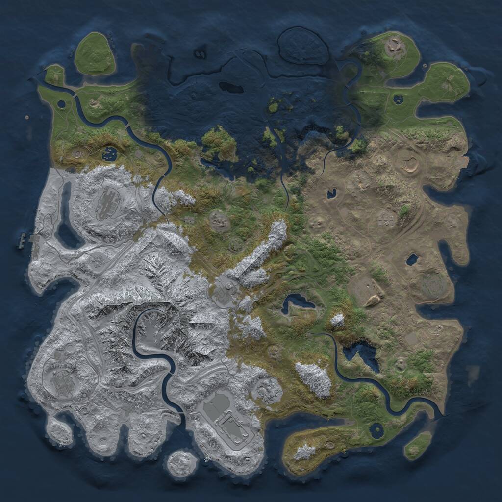 Rust Map: Procedural Map, Size: 5000, Seed: 567878521, 17 Monuments