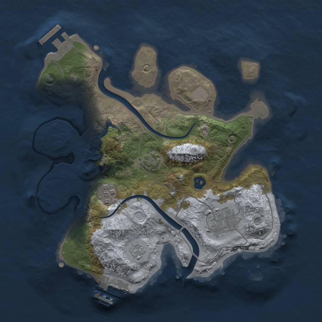 Rust Map: Procedural Map, Size: 2500, Seed: 1443564305, 7 Monuments