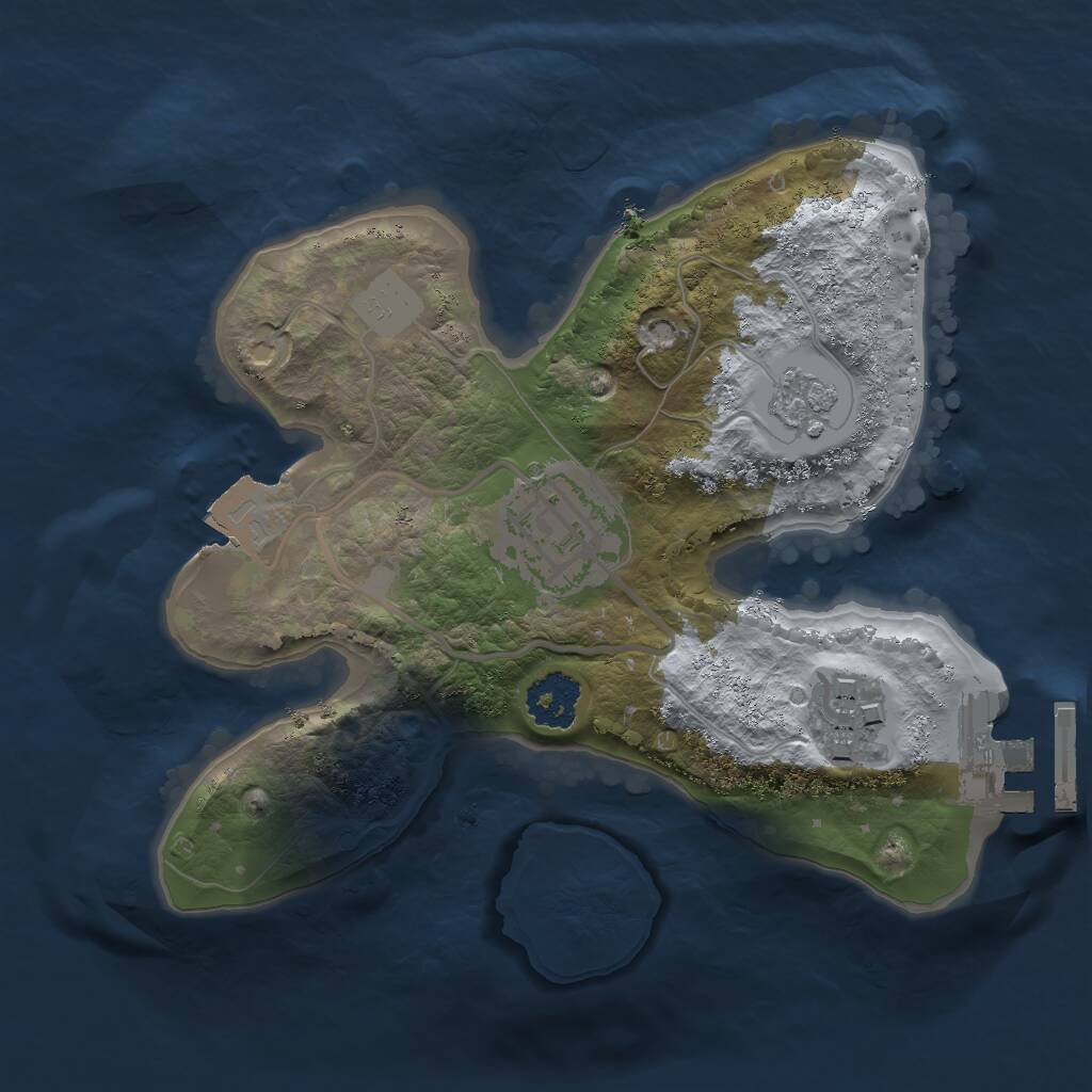 Rust Map: Procedural Map, Size: 2000, Seed: 1840811626, 5 Monuments