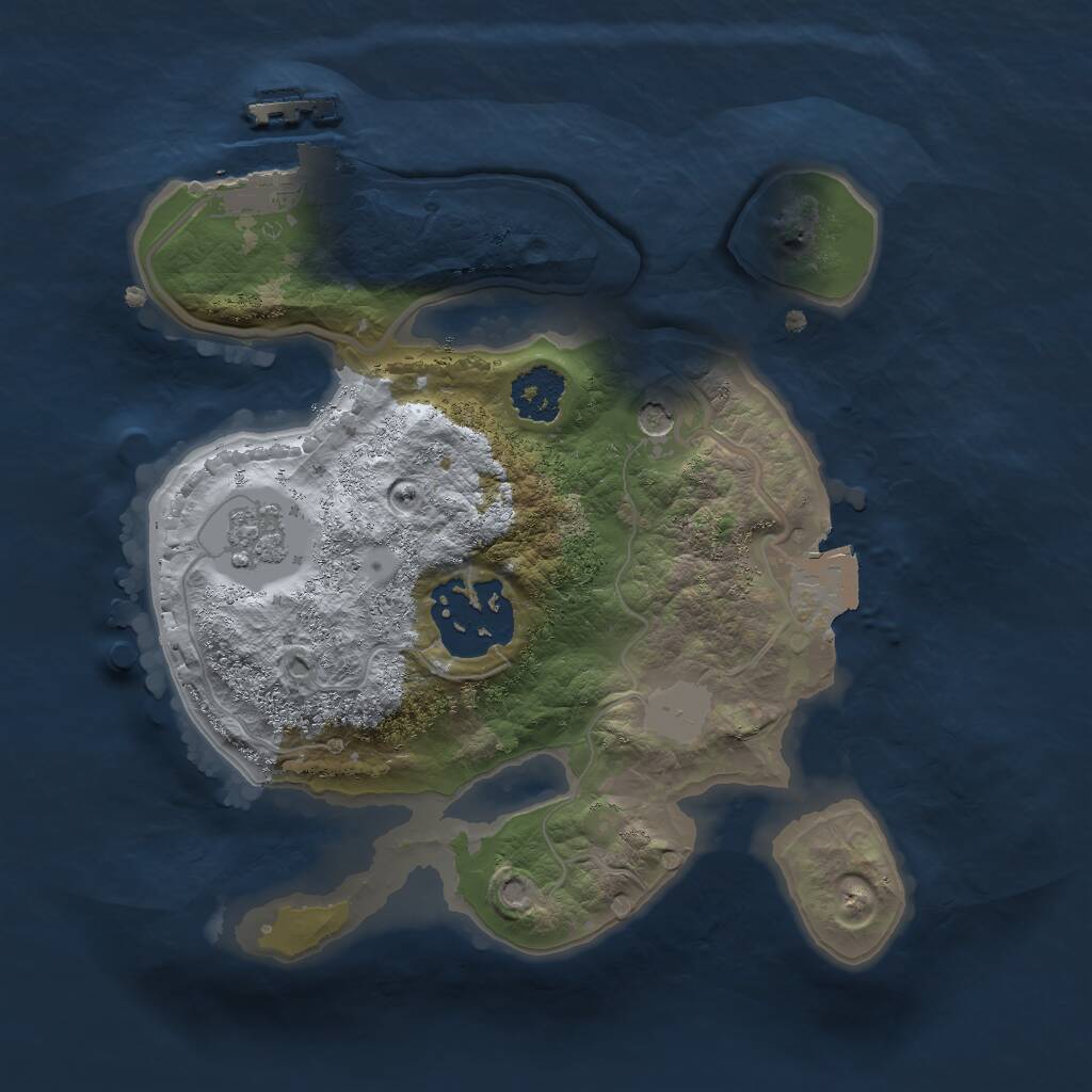 Rust Map: Procedural Map, Size: 2000, Seed: 564873174, 5 Monuments