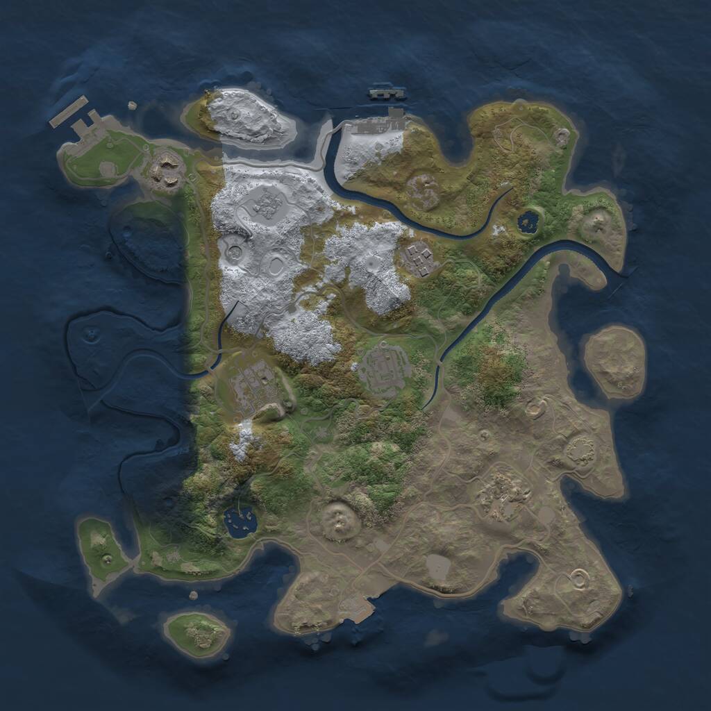 Rust Map: Procedural Map, Size: 3250, Seed: 21868619, 12 Monuments