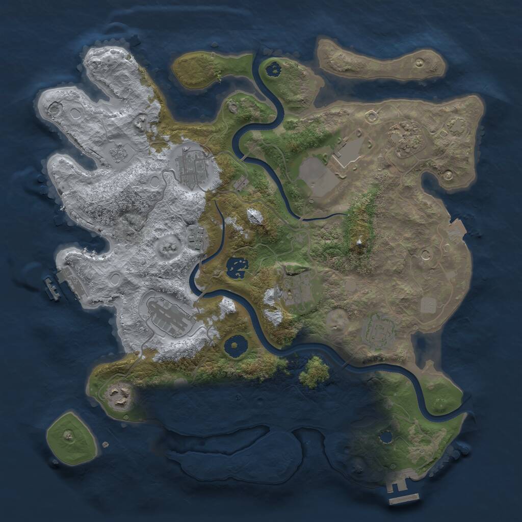 Rust Map: Procedural Map, Size: 3500, Seed: 207794844, 15 Monuments