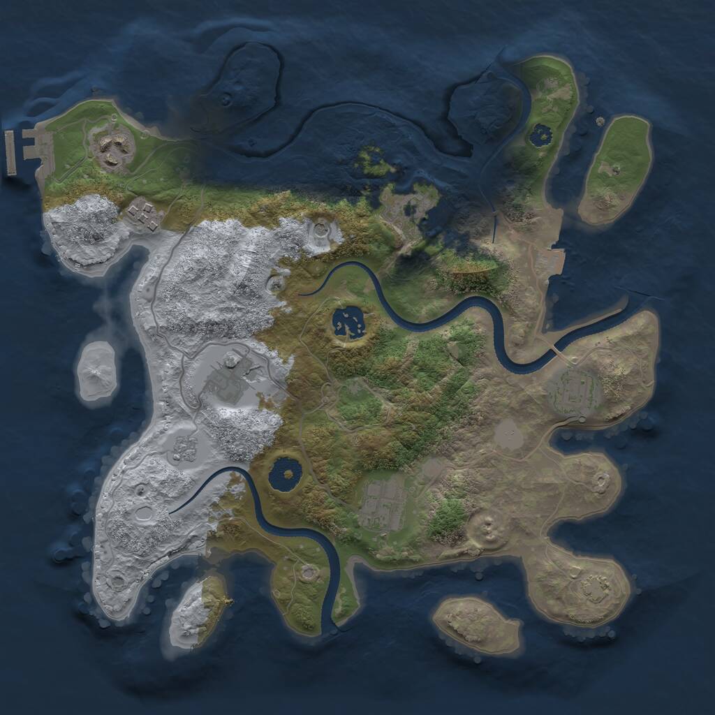 Rust Map: Procedural Map, Size: 3200, Seed: 31, 12 Monuments