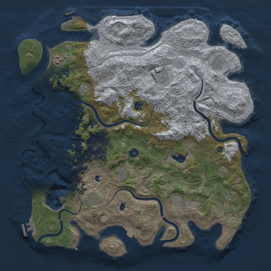 Rust Map: Procedural Map, Size: 4500, Seed: 7896457, 16 Monuments