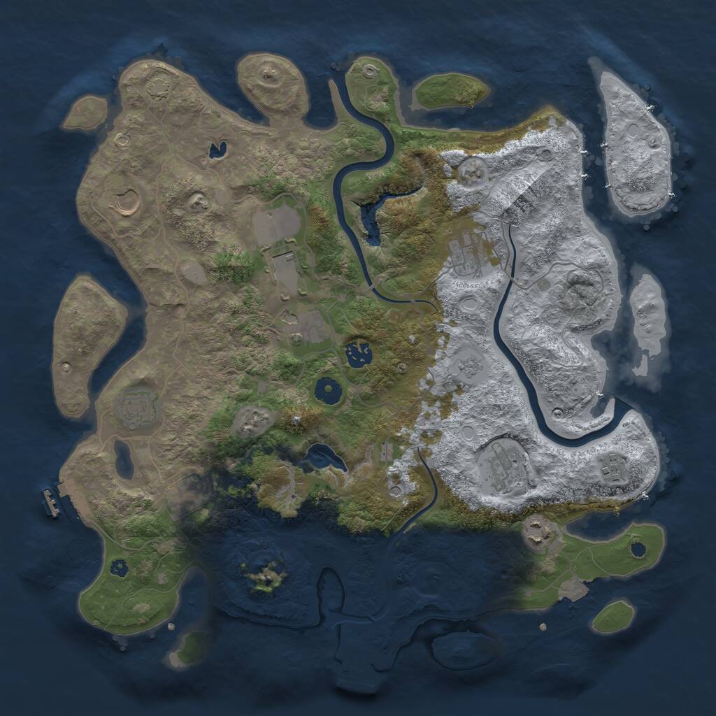 Rust Map: Procedural Map, Size: 4000, Seed: 1442876953, 16 Monuments