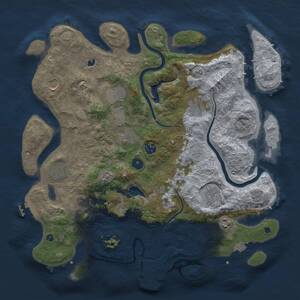 Thumbnail Rust Map: Procedural Map, Size: 4000, Seed: 1442876953, 16 Monuments