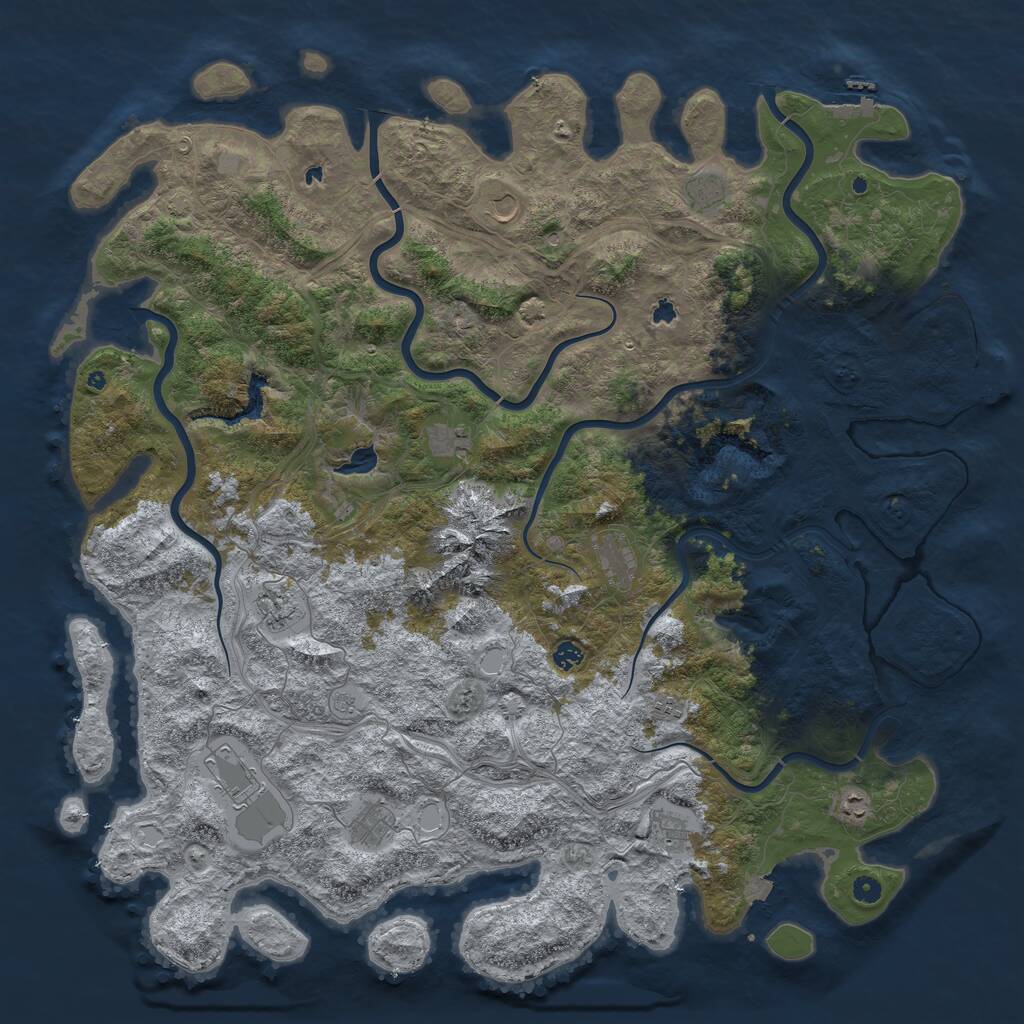 Rust Map: Procedural Map, Size: 5500, Seed: 1641927467, 17 Monuments