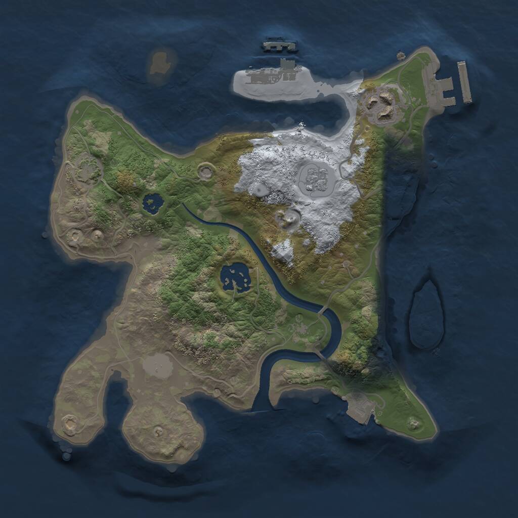 Rust Map: Procedural Map, Size: 2500, Seed: 84736291, 7 Monuments