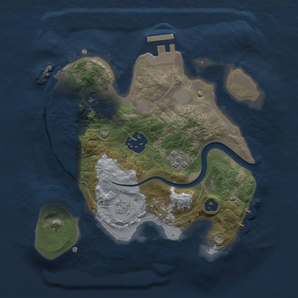 Rust Map: Procedural Map, Size: 2250, Seed: 115407222, 7 Monuments