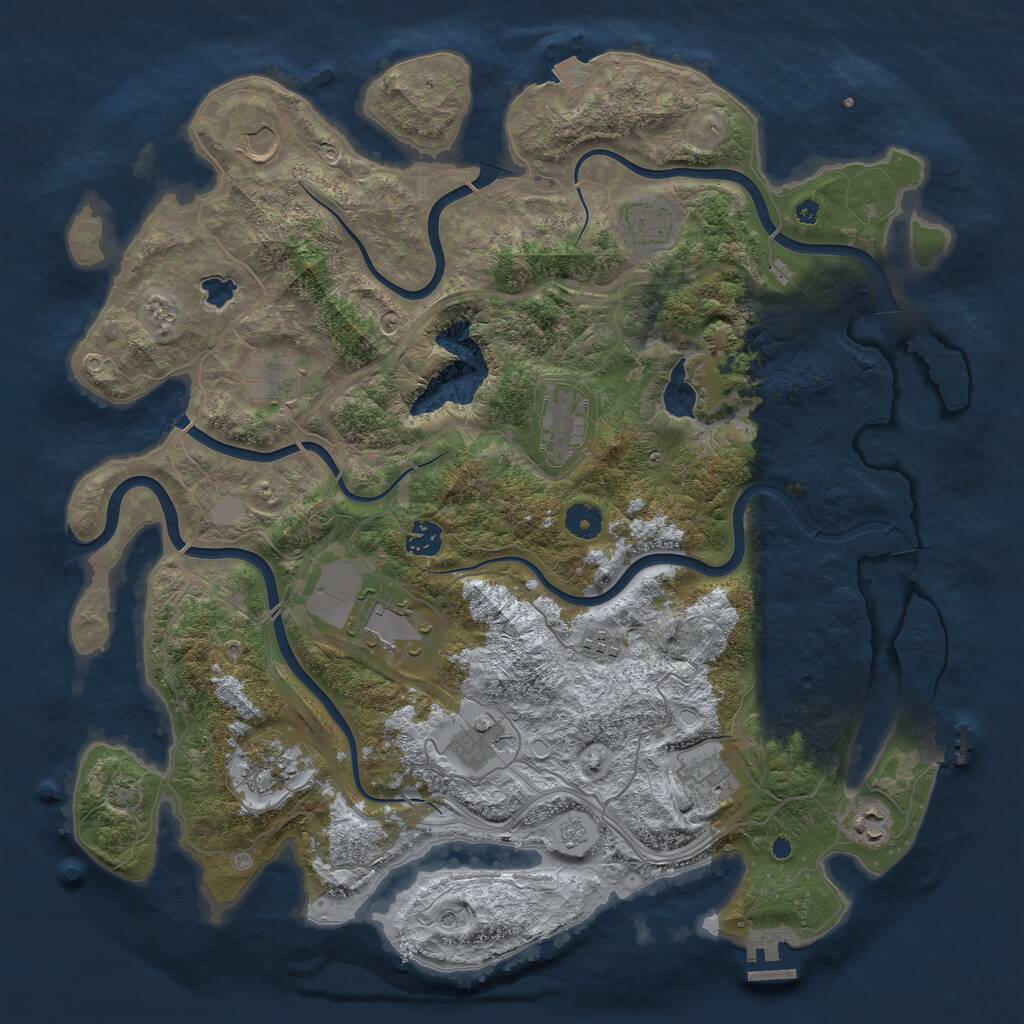 Rust Map: Procedural Map, Size: 4250, Seed: 13213342, 17 Monuments