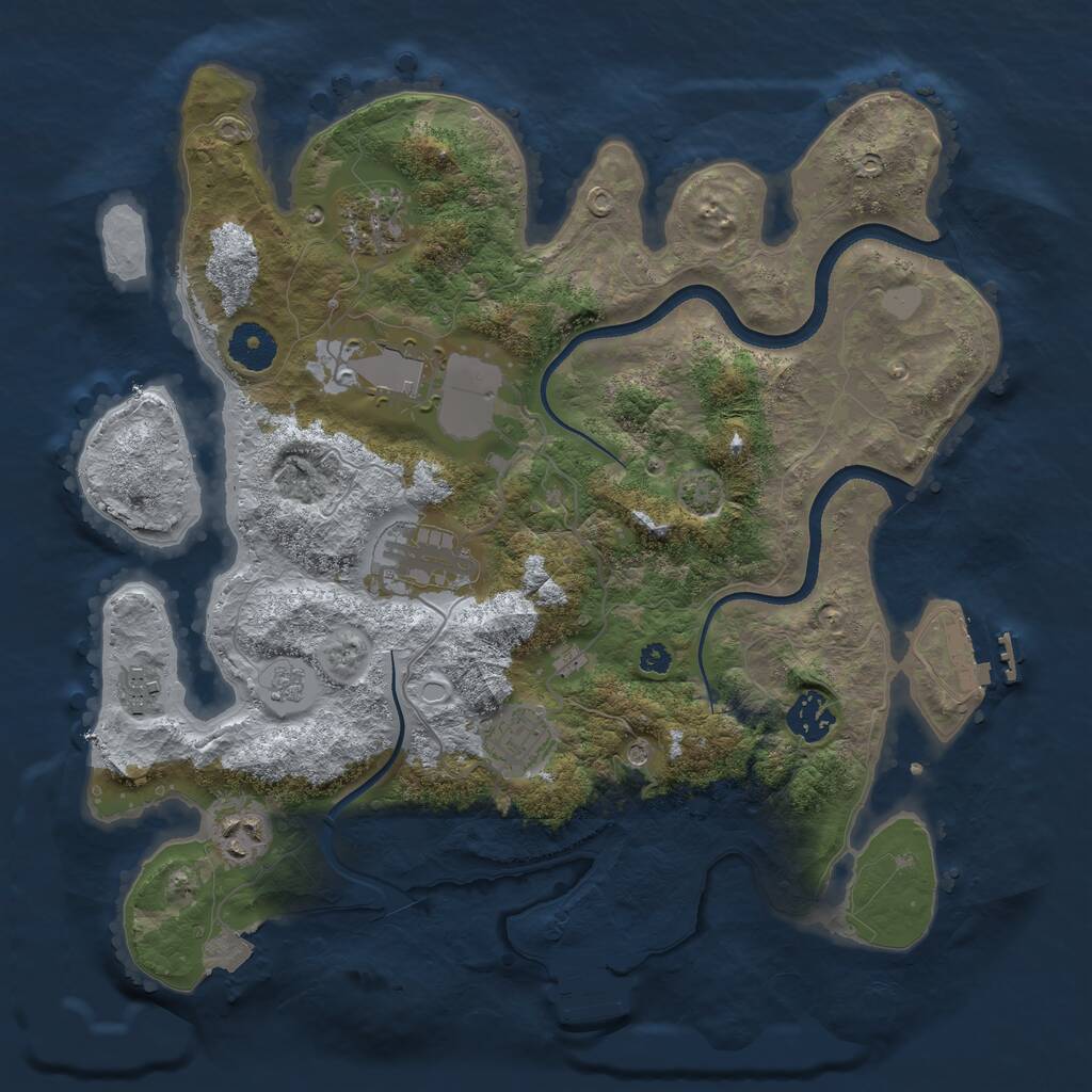 Rust Map: Procedural Map, Size: 3500, Seed: 13943, 13 Monuments