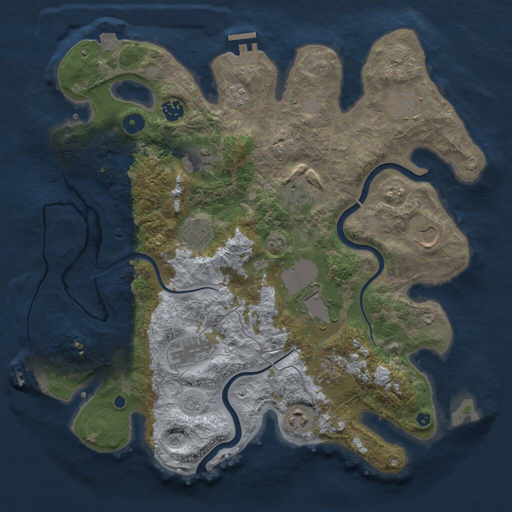 Rust Map: Procedural Map, Size: 3700, Seed: 20260717, 17 Monuments