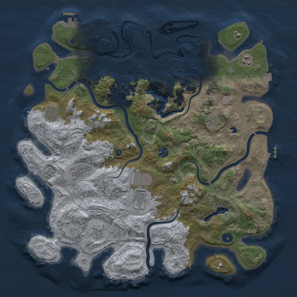 Rust Map: Procedural Map, Size: 4250, Seed: 972416793, 14 Monuments