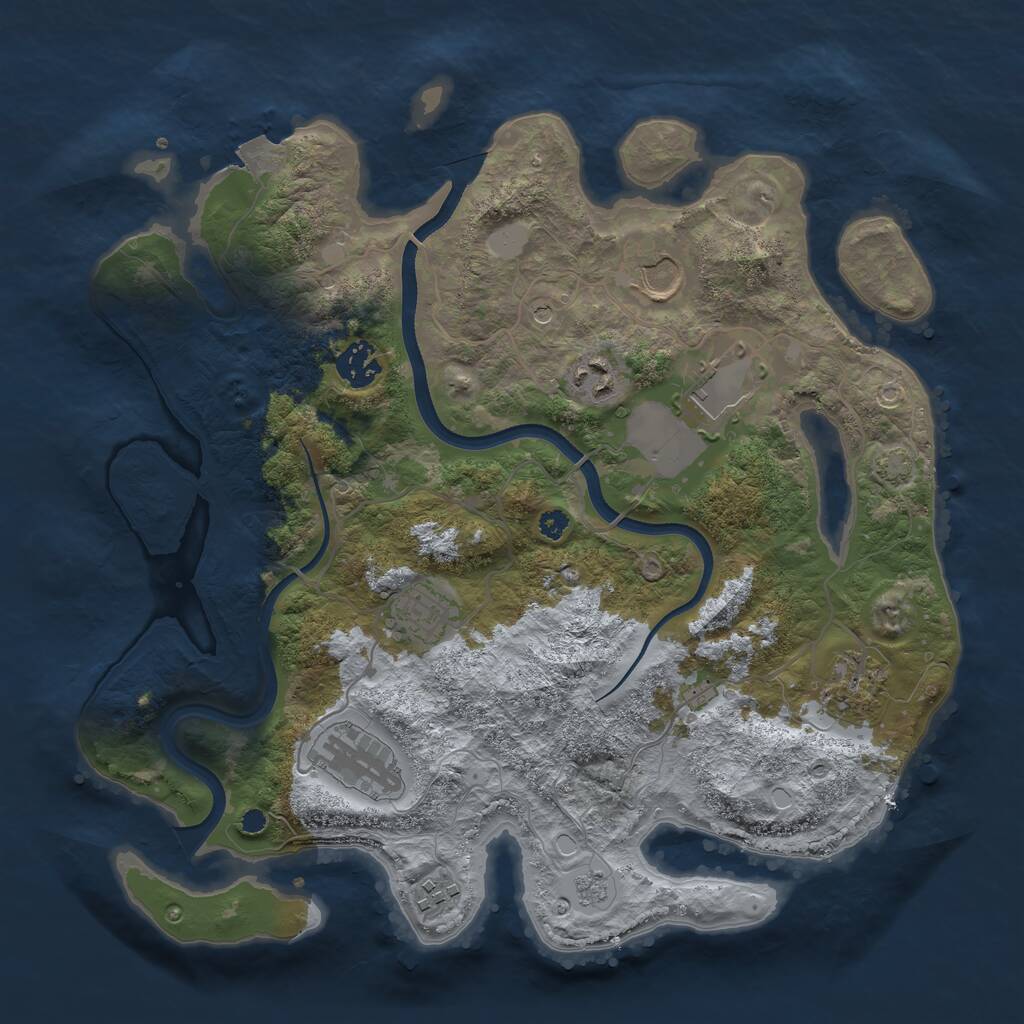 Rust Map: Procedural Map, Size: 3500, Seed: 1756650059, 12 Monuments