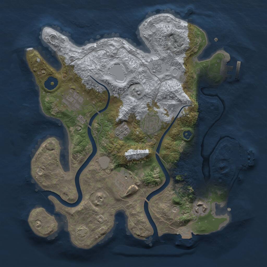 Rust Map: Procedural Map, Size: 3000, Seed: 17618, 11 Monuments