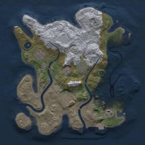Thumbnail Rust Map: Procedural Map, Size: 3000, Seed: 17618, 11 Monuments