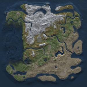 Thumbnail Rust Map: Procedural Map, Size: 4500, Seed: 1212125830, 17 Monuments