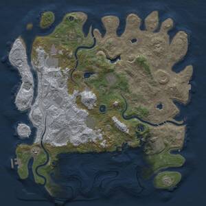 Thumbnail Rust Map: Procedural Map, Size: 4500, Seed: 596509455, 17 Monuments