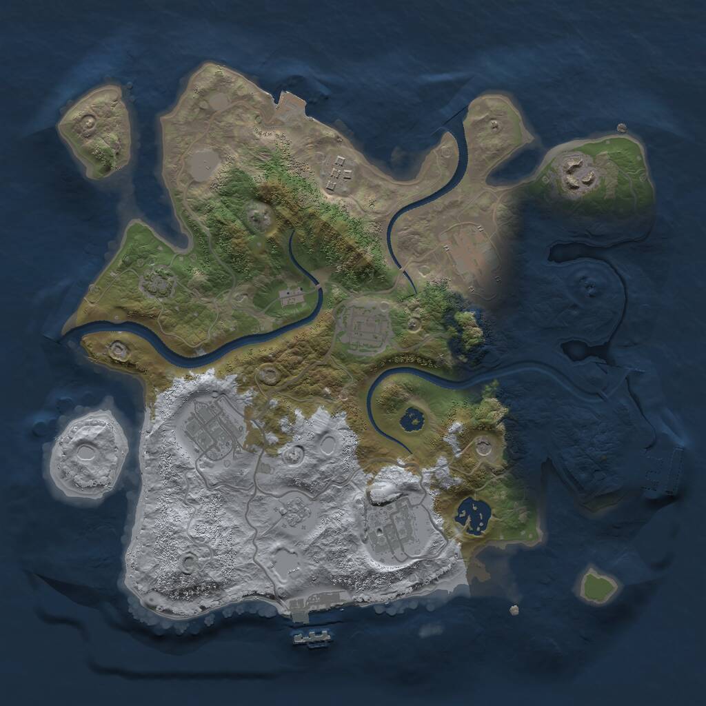 Rust Map: Procedural Map, Size: 3000, Seed: 1294396484, 13 Monuments