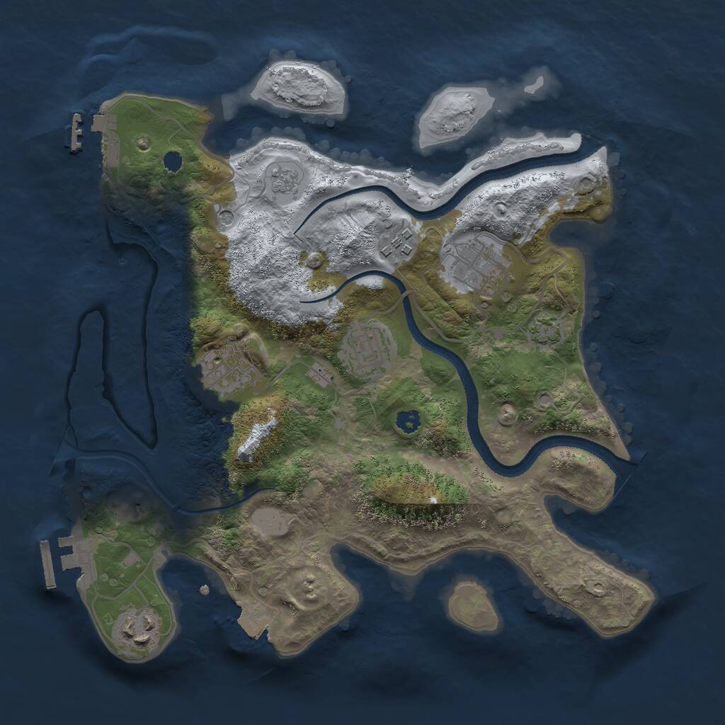 Rust Map: Procedural Map, Size: 3000, Seed: 1961579187, 11 Monuments