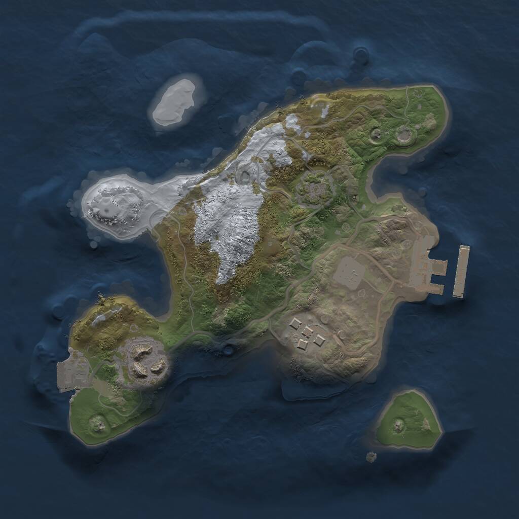 Rust Map: Procedural Map, Size: 2000, Seed: 18709, 5 Monuments