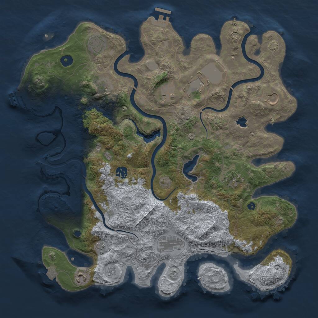 Rust Map: Procedural Map, Size: 4000, Seed: 1744547682, 16 Monuments