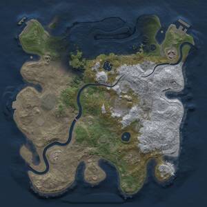 Thumbnail Rust Map: Procedural Map, Size: 3300, Seed: 787878, 13 Monuments