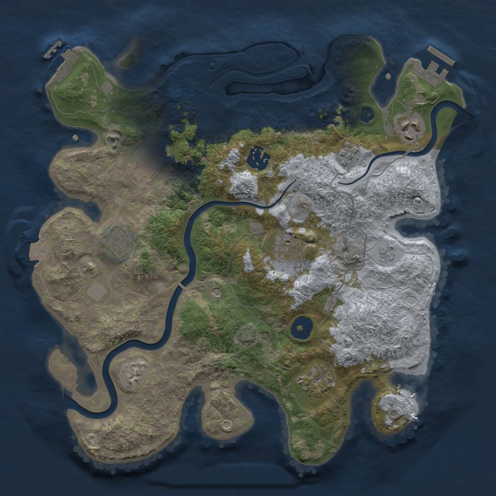Rust Map: Procedural Map, Size: 3300, Seed: 787878, 13 Monuments
