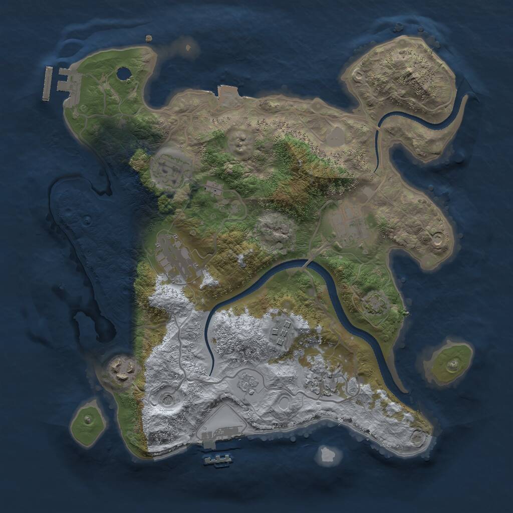 Rust Map: Procedural Map, Size: 3000, Seed: 823715762, 12 Monuments