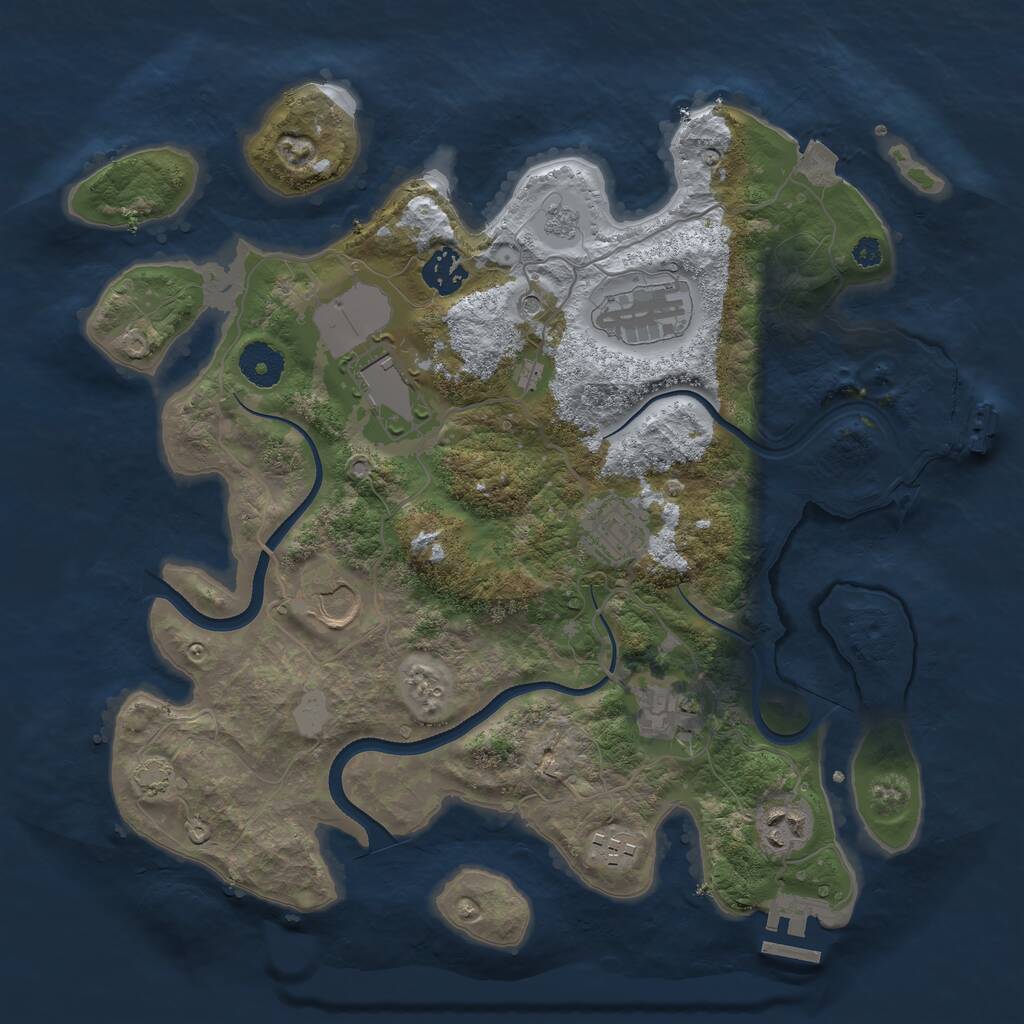 Rust Map: Procedural Map, Size: 3500, Seed: 1944444662, 14 Monuments