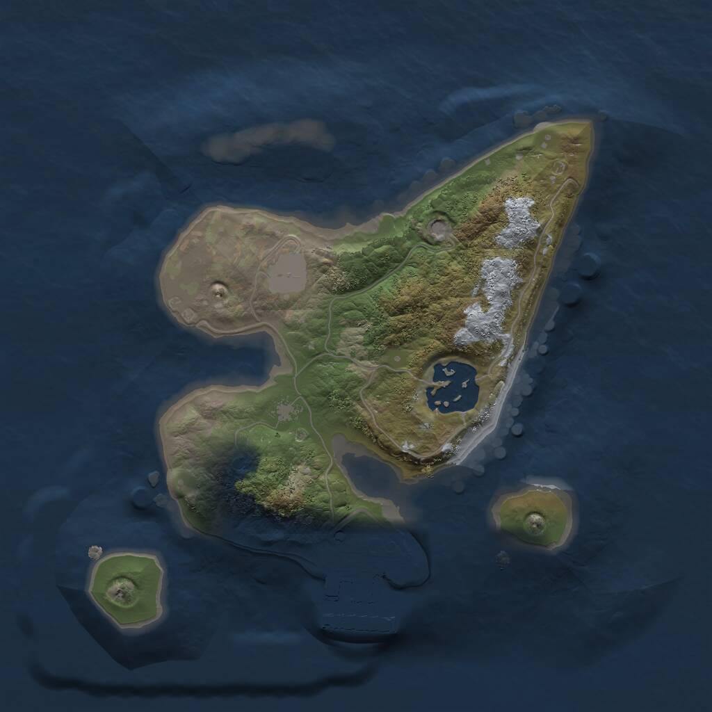 Rust Map: Procedural Map, Size: 2000, Seed: 2061052603, 3 Monuments