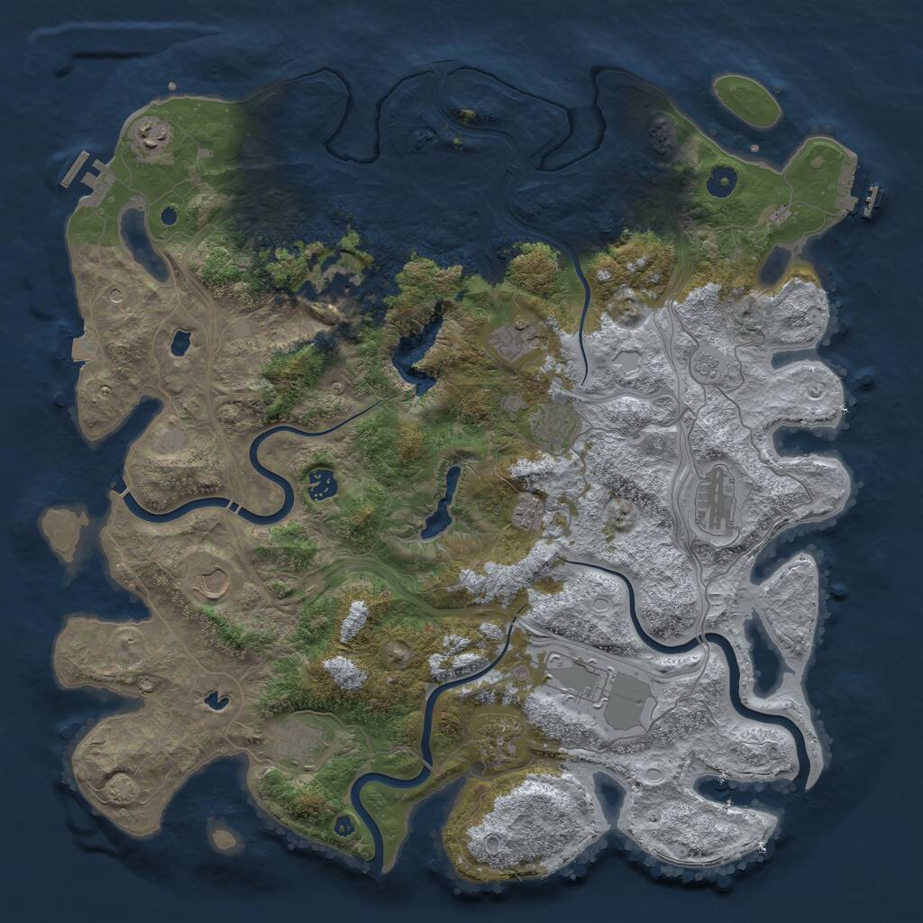 Rust Map: Procedural Map, Size: 4500, Seed: 1529890993, 17 Monuments