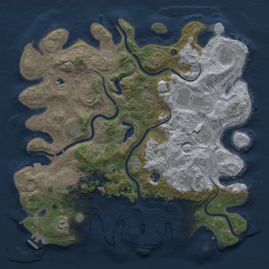 Rust Map: Procedural Map, Size: 4250, Seed: 912161261, 17 Monuments