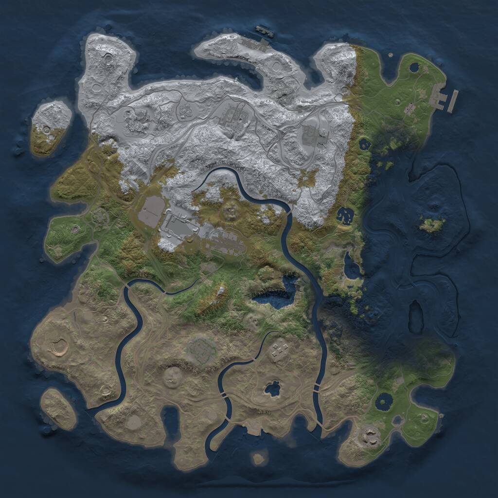 Rust Map: Procedural Map, Size: 4250, Seed: 79806663, 16 Monuments