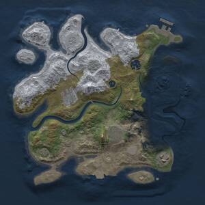 Thumbnail Rust Map: Procedural Map, Size: 3000, Seed: 2104494448, 11 Monuments