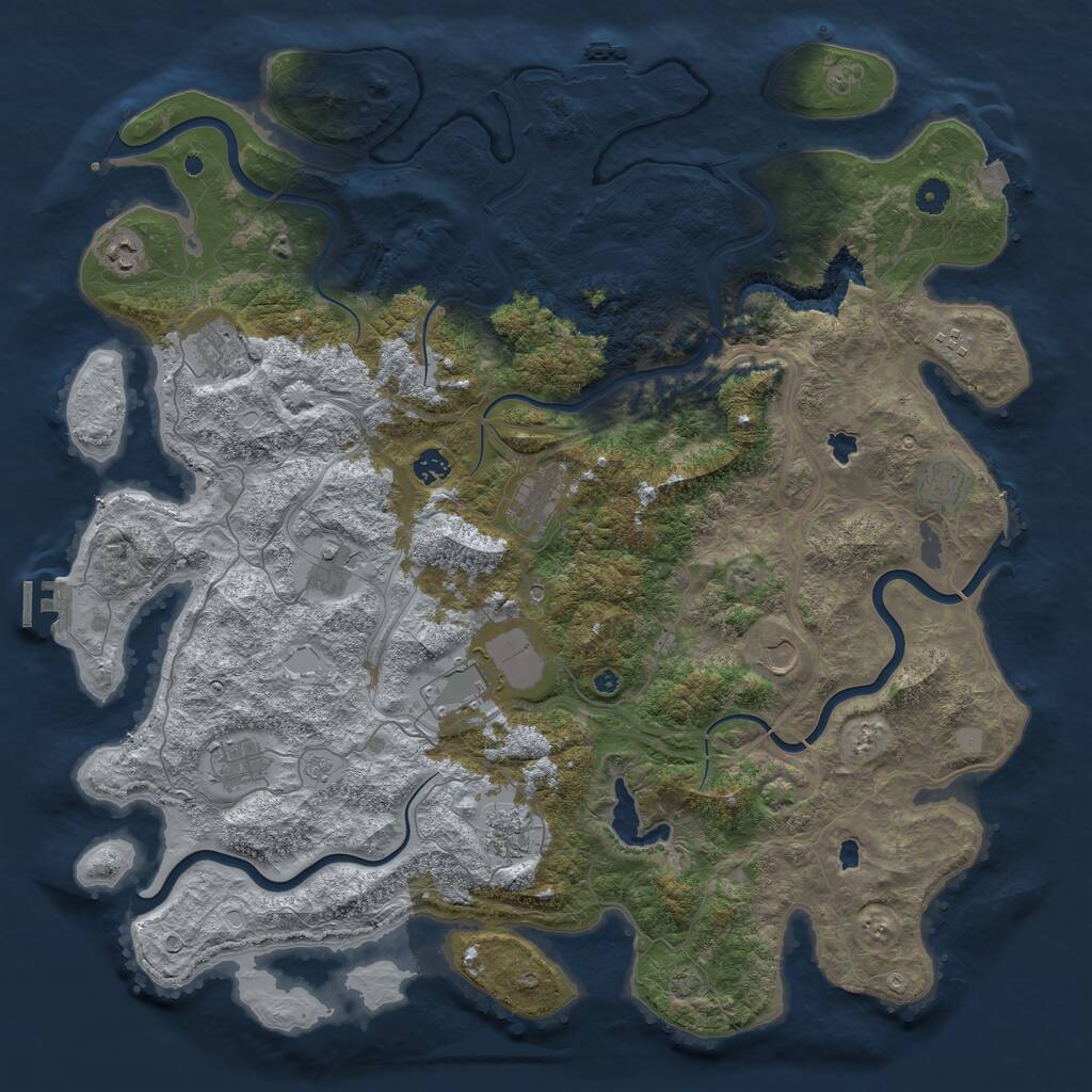 Rust Map: Procedural Map, Size: 4750, Seed: 12652, 17 Monuments
