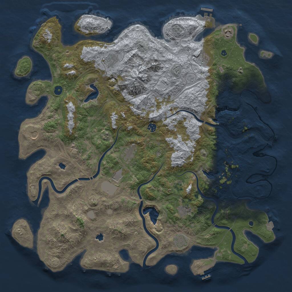 Rust Map: Procedural Map, Size: 5000, Seed: 1337870882, 17 Monuments