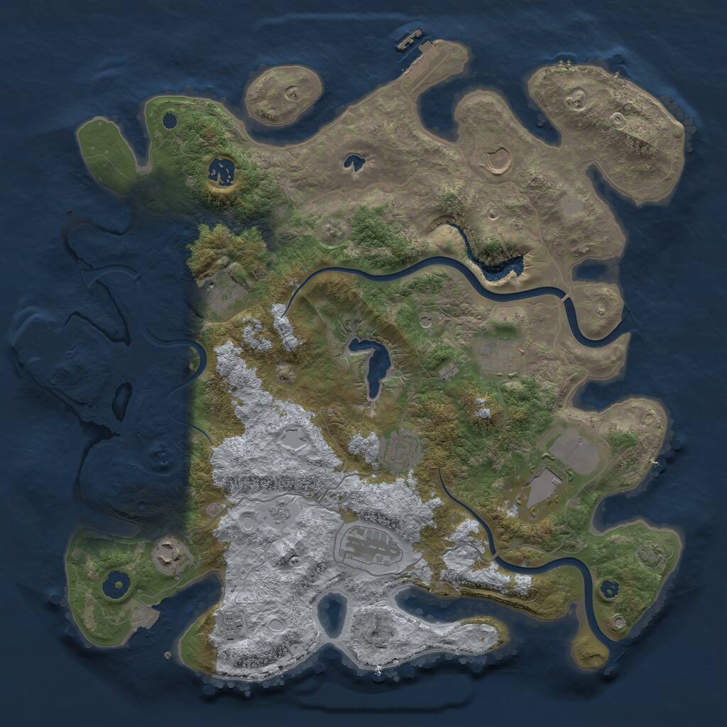 Rust Map: Procedural Map, Size: 4000, Seed: 758887842, 15 Monuments
