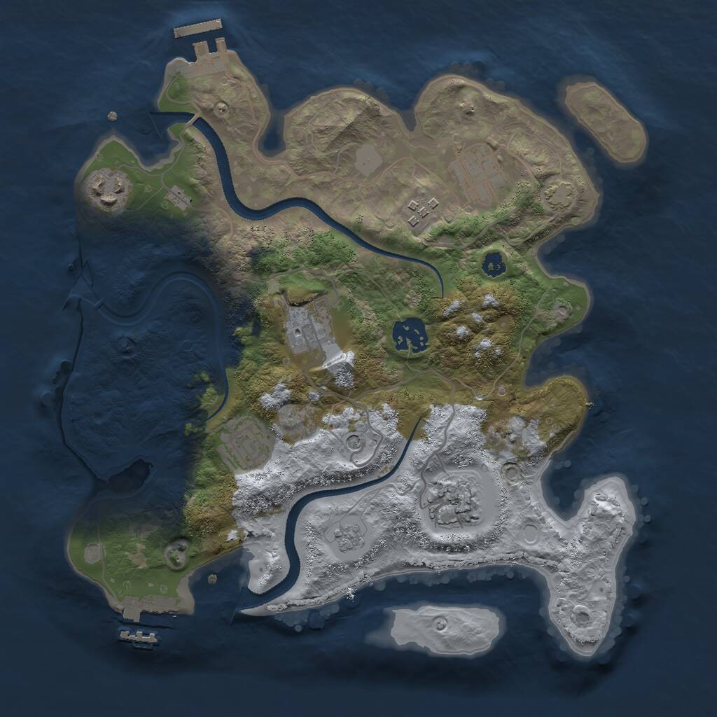 Rust Map: Procedural Map, Size: 3000, Seed: 285192066, 13 Monuments