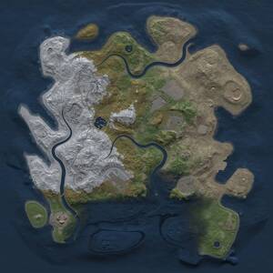 Thumbnail Rust Map: Procedural Map, Size: 3500, Seed: 18201, 14 Monuments