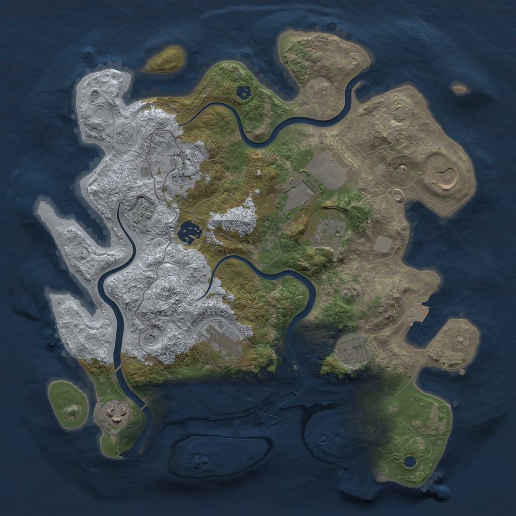 Rust Map: Procedural Map, Size: 3500, Seed: 18201, 14 Monuments