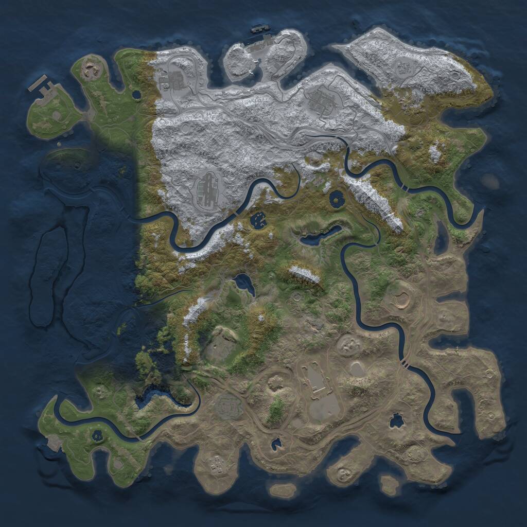 Rust Map: Procedural Map, Size: 4750, Seed: 56212, 17 Monuments