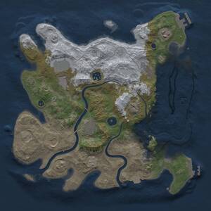 Thumbnail Rust Map: Procedural Map, Size: 3500, Seed: 910158523, 13 Monuments