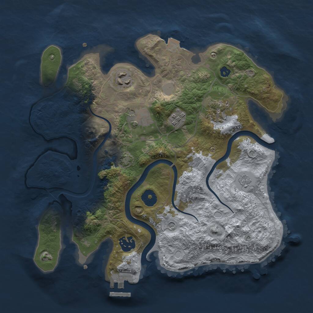 Rust Map: Procedural Map, Size: 3000, Seed: 71742, 10 Monuments