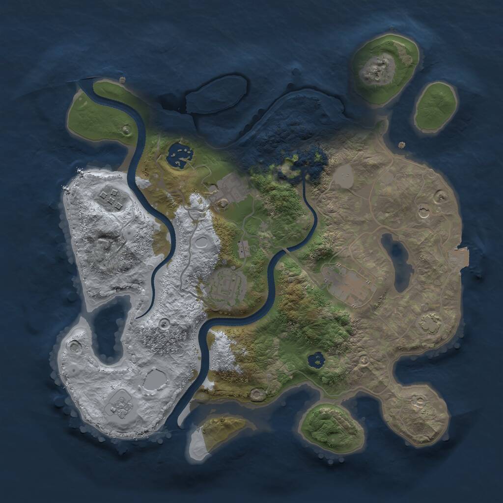 Rust Map: Procedural Map, Size: 3000, Seed: 170617618, 9 Monuments