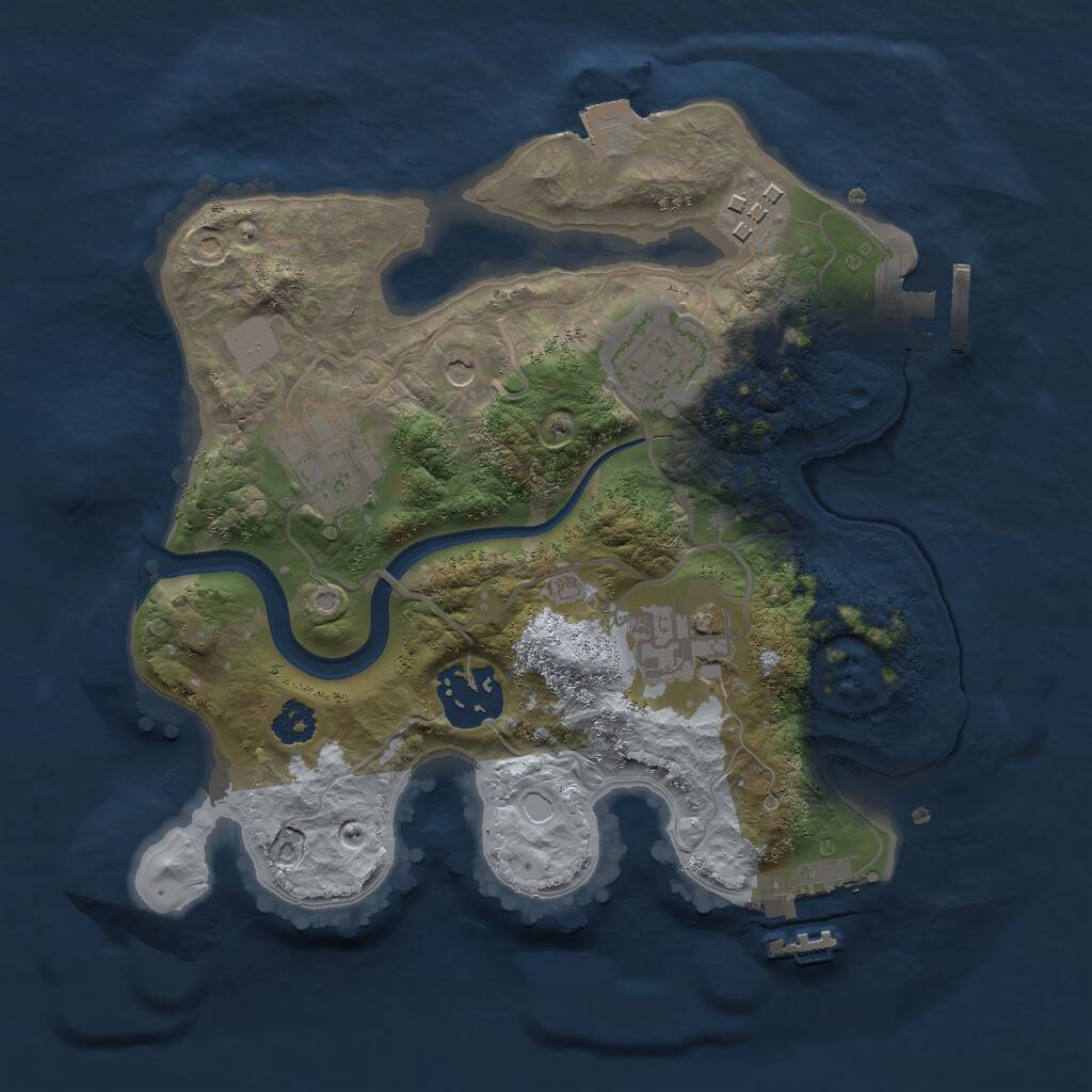 Rust Map: Procedural Map, Size: 2500, Seed: 29797922, 9 Monuments