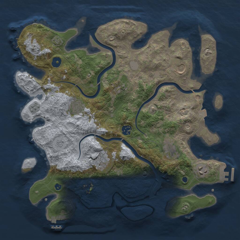 Rust Map: Procedural Map, Size: 3600, Seed: 559248885, 14 Monuments