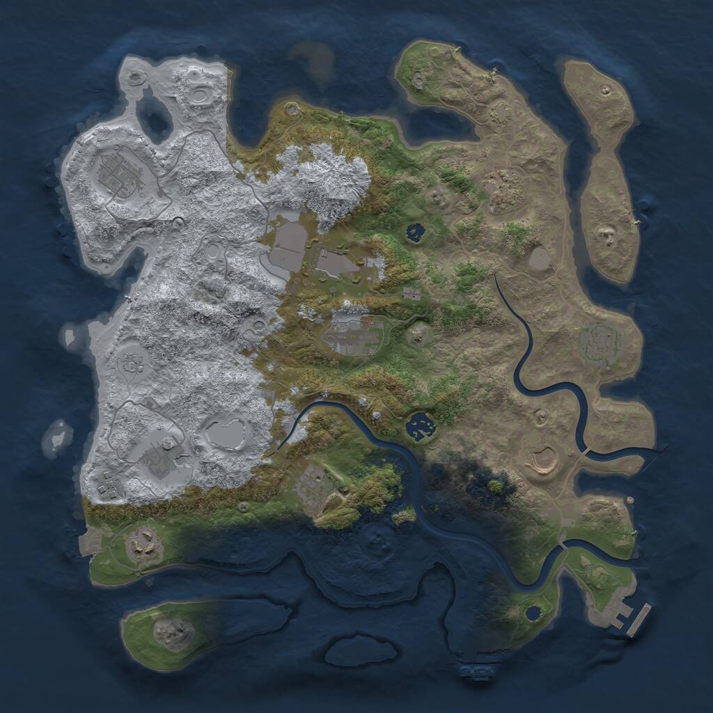 Rust Map: Procedural Map, Size: 3900, Seed: 716899, 17 Monuments