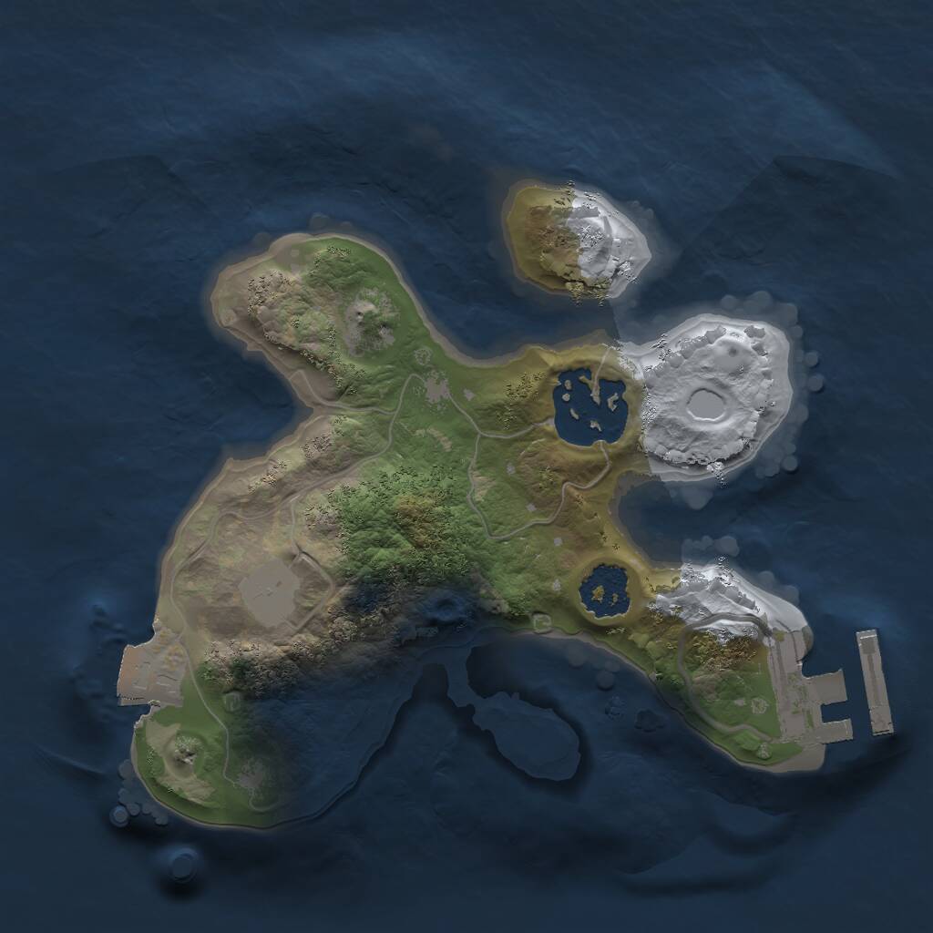 Rust Map: Procedural Map, Size: 1800, Seed: 1745255898, 3 Monuments