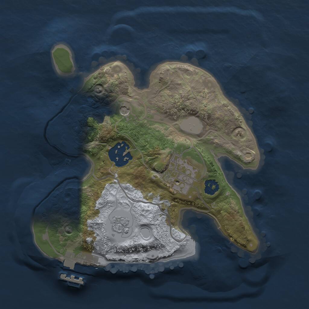 Rust Map: Procedural Map, Size: 2000, Seed: 724915, 6 Monuments